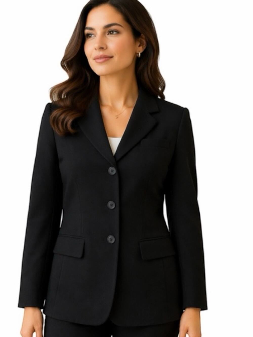 Talbots Petites Women’s Black Wool Blazer 6 Corporate Core Work Wardrobe Staple
